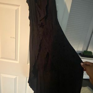 Black ruffle dress with shorts under